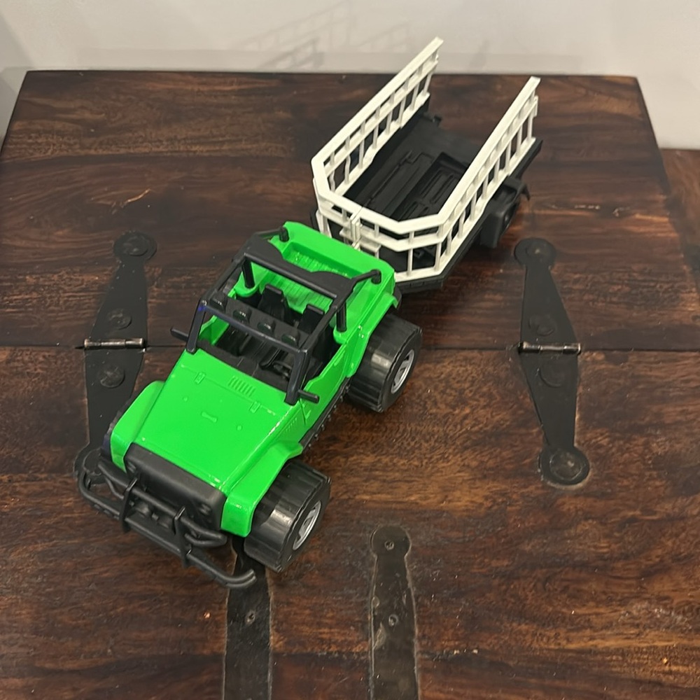 Green Truck with Trailer Toy - Picture 3 of 10